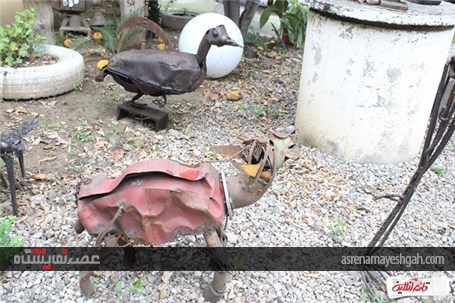 گزارش تصویری سومین نمایشگاه مجسمه‌های فلزات بازیافتی در قائم‌شهر