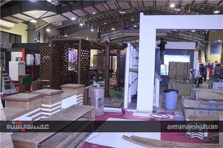مراحل غرفه آرایی شانزدهمین نمایشگاه تخصصی صنعت ساختمان همدان