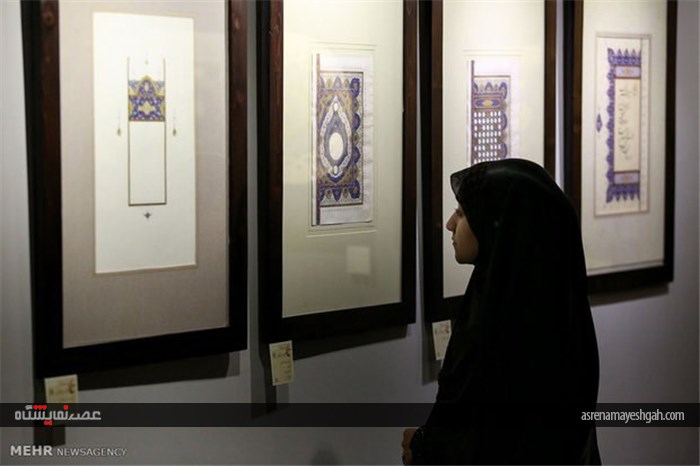 گزارش تصویری نمایشگاه آثار منتخب پنجمین دوسالانه تذهیب های قرآنی در مشهد