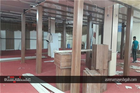 گزارش تصویری مراحل آماده سازی غرفه در نمایشگاه تخصصی مبلمان و لوستر همدان