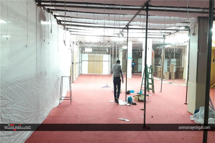 گزارش تصویری مراحل آماده سازی غرفه در نمایشگاه تخصصی مبلمان و لوستر همدان