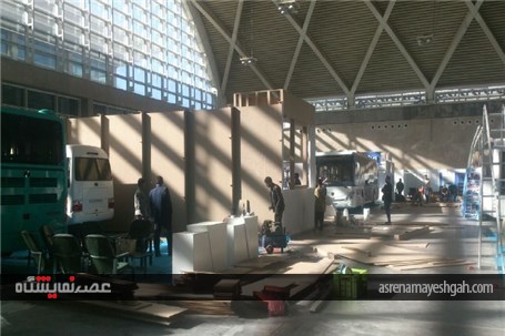گزارش تصویری از مراحل آماده سازی نخستین نمایشگاه حمل و نقل عمومی شهری در شهر آفتاب