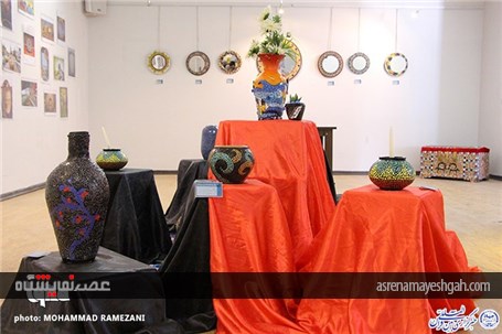 گزارش تصویری از برگزاری نخستین نمایشگاه معرق کاشی در بیرجند