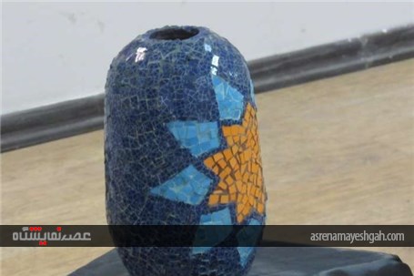 گزارش تصویری از برپایی نمایشگاه معرق کاشی در نگارخانه بیرجند