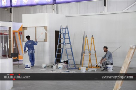 گزارش تصویری آماده سازی غرفه های نمایشگاه دام و طیور اصفهان