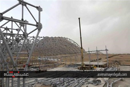 گزارش تصویری از آغاز عملیات پوشش سقف سالن علامه مجلسی پروژه نمایشگاه بزرگ اصفهان