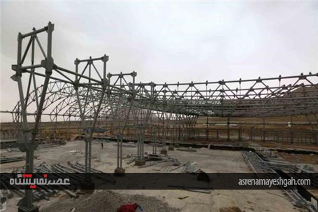 گزارش تصویری از آغاز عملیات پوشش سقف سالن علامه مجلسی پروژه نمایشگاه بزرگ اصفهان