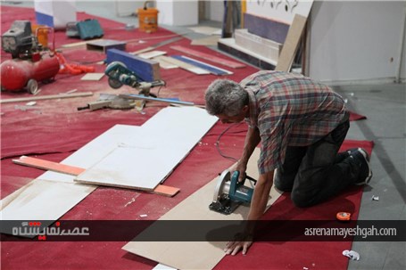 گ/زارش تصویری آماده سازی یازدهمین نمایشگاه صنایع، ابزار، ماشین آلات و تولیدات فلزات گرانبها و سنگ ه