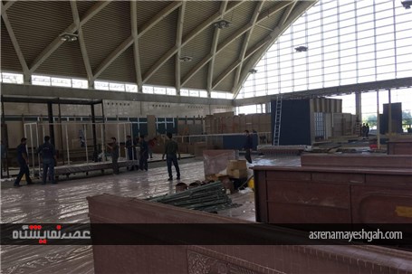 صویری آماده سازی نخستین نمایشگاه بین المللی فرش ماشینی، موکت و کف پوش شهرآفتاب