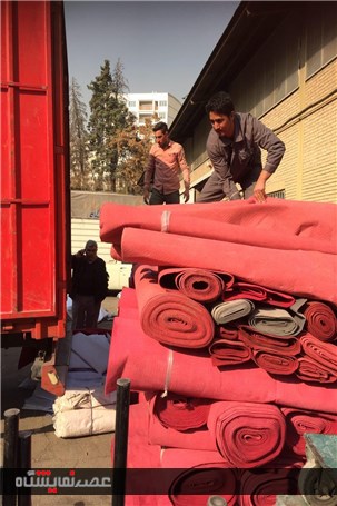 ارسال 4 هزار متر موکت و 5 هزار مترمربع نایلون به مناطق زلزله زده کرمانشاه