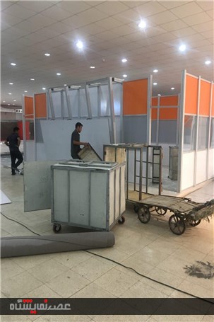 گزارش تصویری از آماده سازی سومین نمایشگاه بین المللی خودرو و قطعات استان هرمزگان